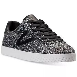 .Tretorn Women's Callie Glitter & Faux-Fur Lace Up Sneakers